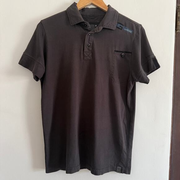 Y2K Vintage G STAR RAW | Dark Gray Chest Pocket Short Sleeve Polo Shirt | Medium - Picture 1 of 8